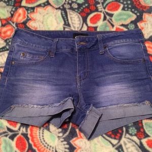 Dark wash blue jean shorts